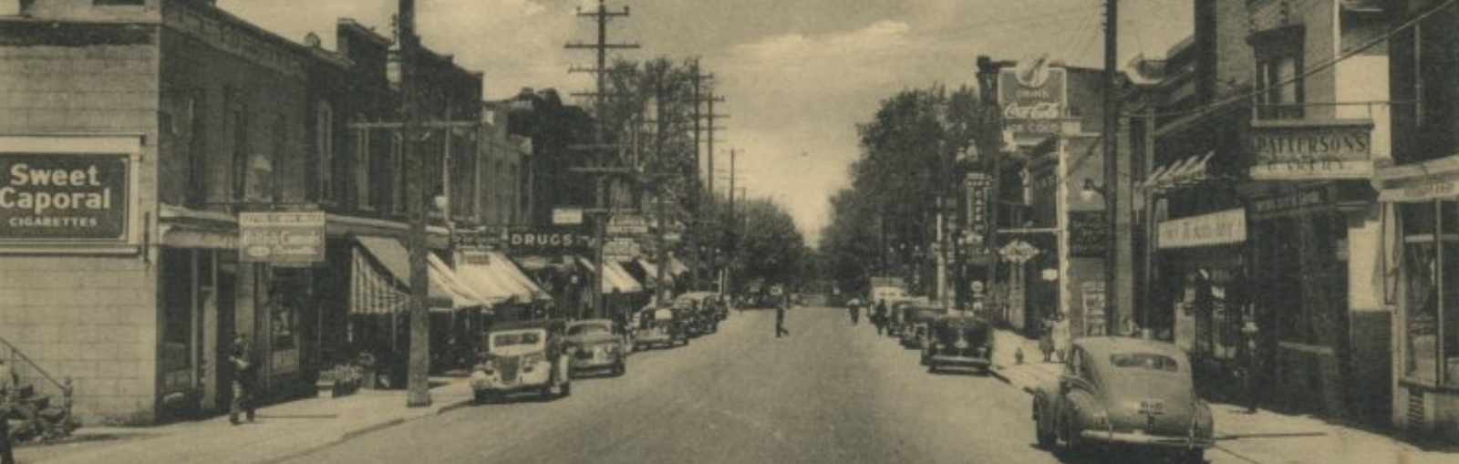 Black and white image of Yonge Street, c. 1940s