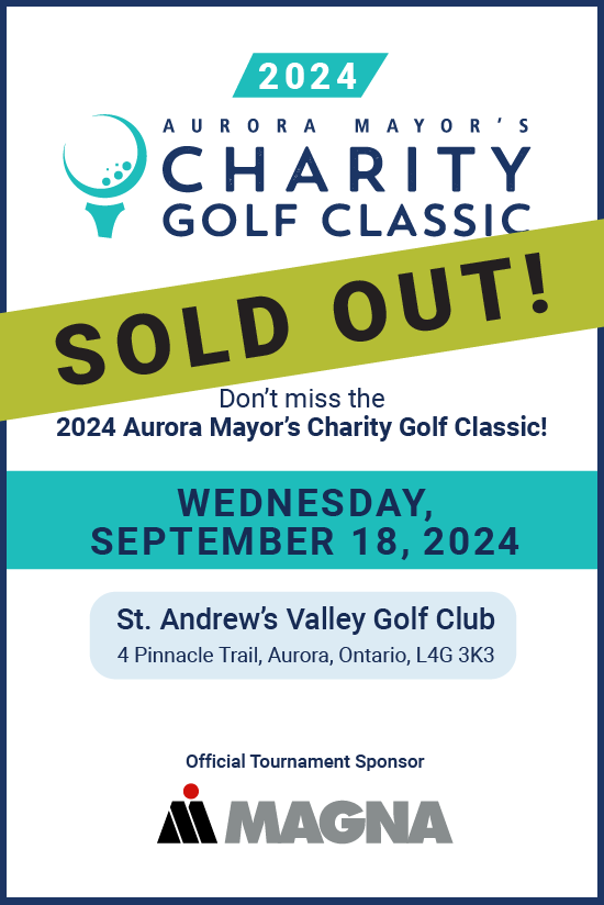 Charity Gold Classic poster saying the event is sold out