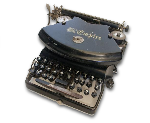 Colour photograph of an antique Empire brand typewriter. 