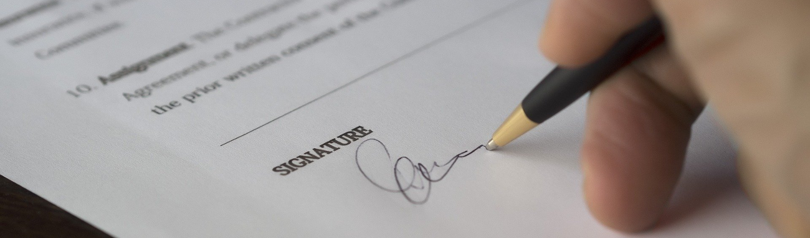 Signature on a contract
