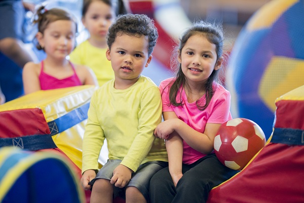 Kids playing in gymnasium