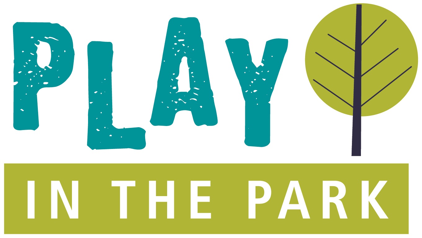 Play in the park logo with tree and words play in the park
