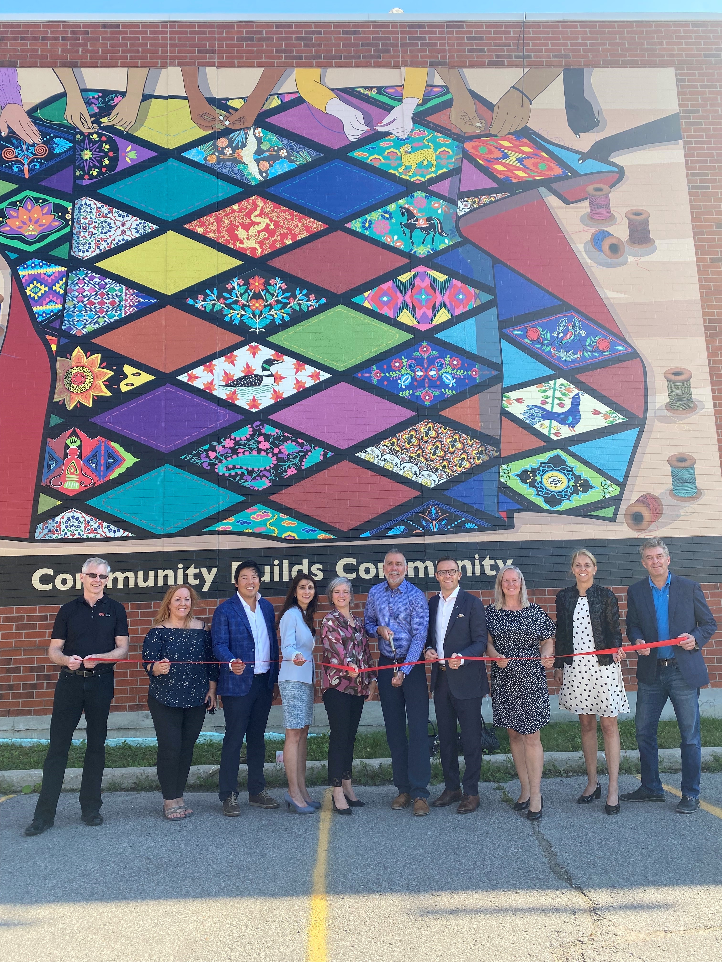 Mural ribbon cutting