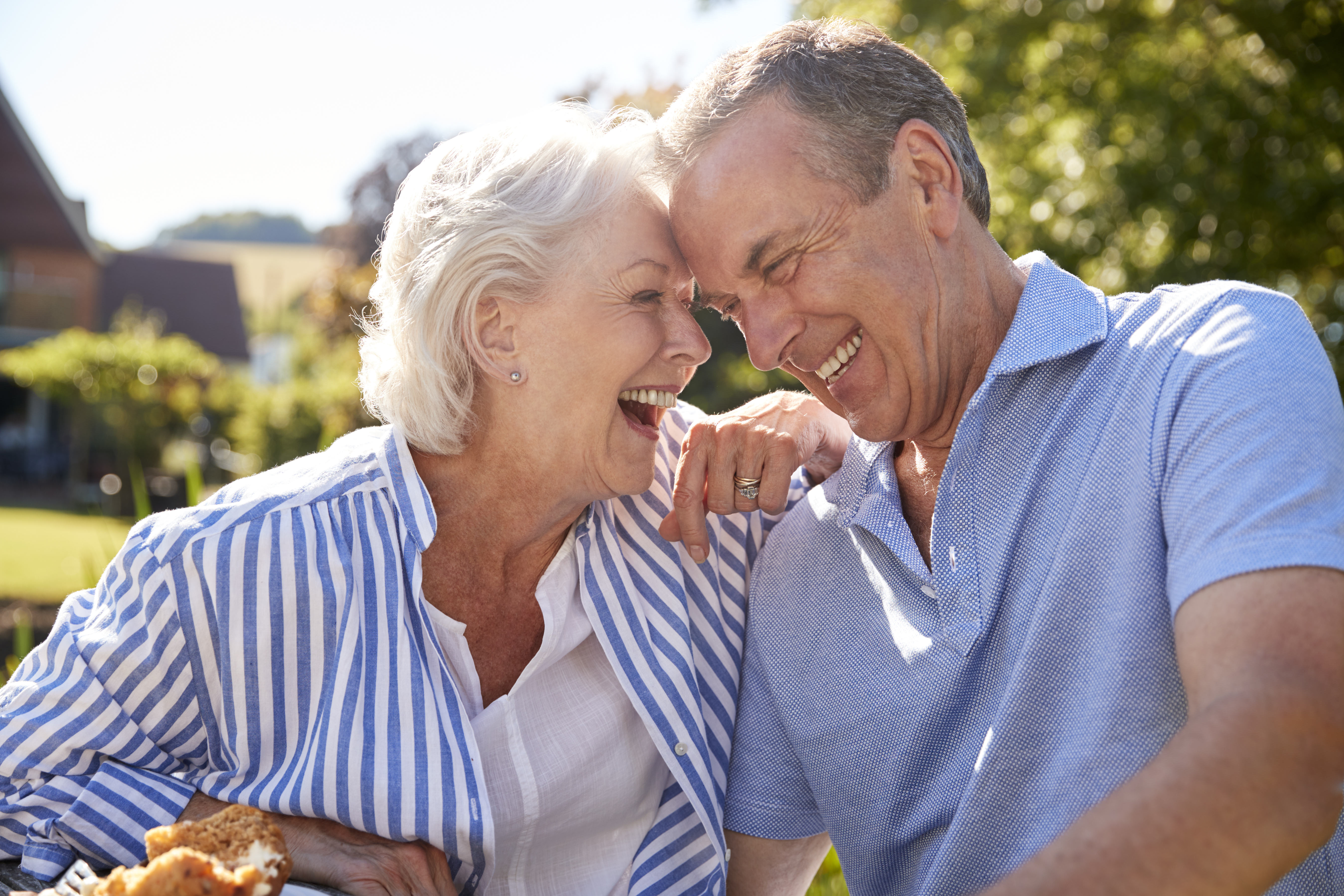 Senior couple smiling