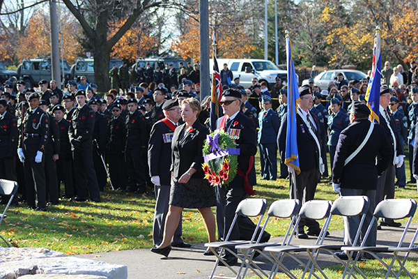 Military members walking