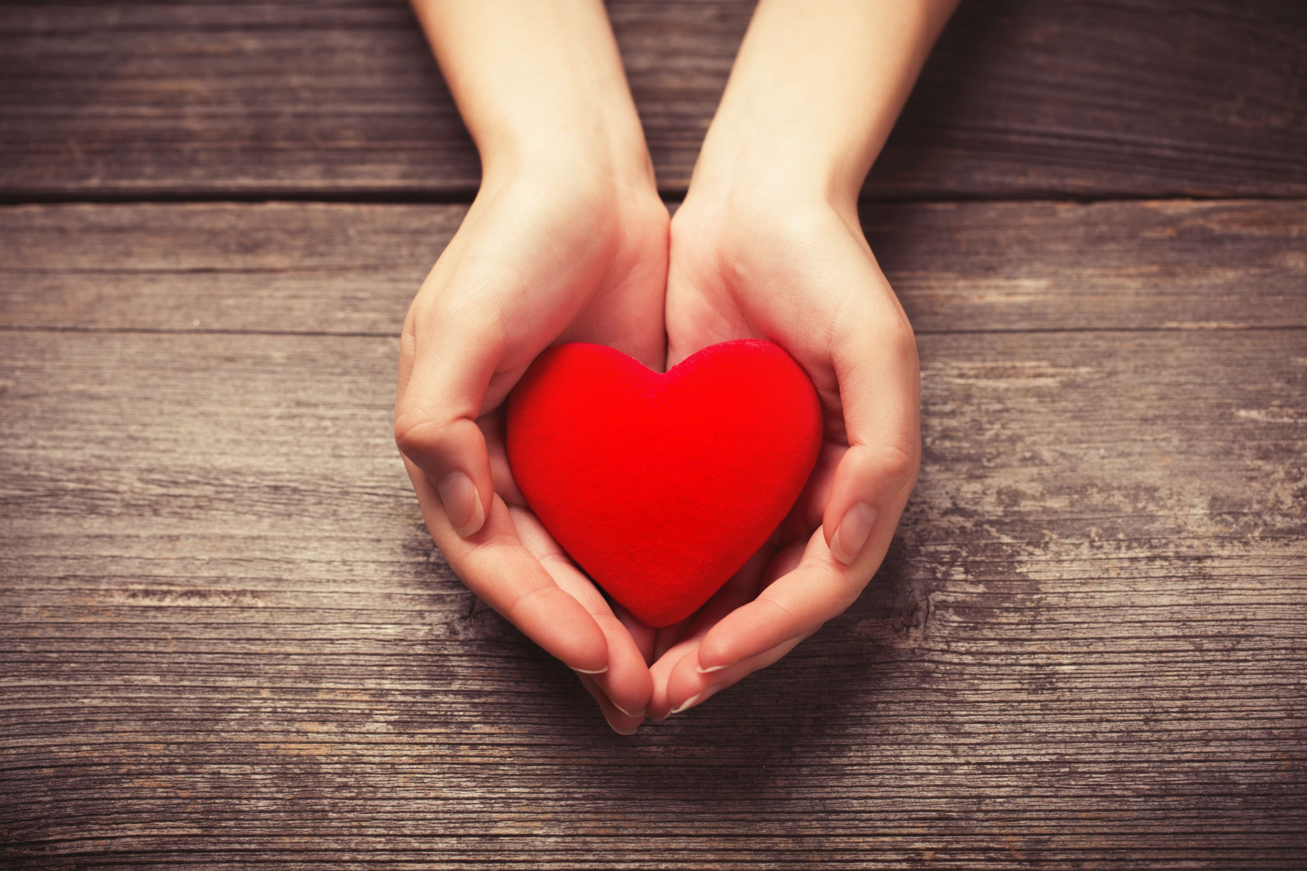 Hands holding a heart