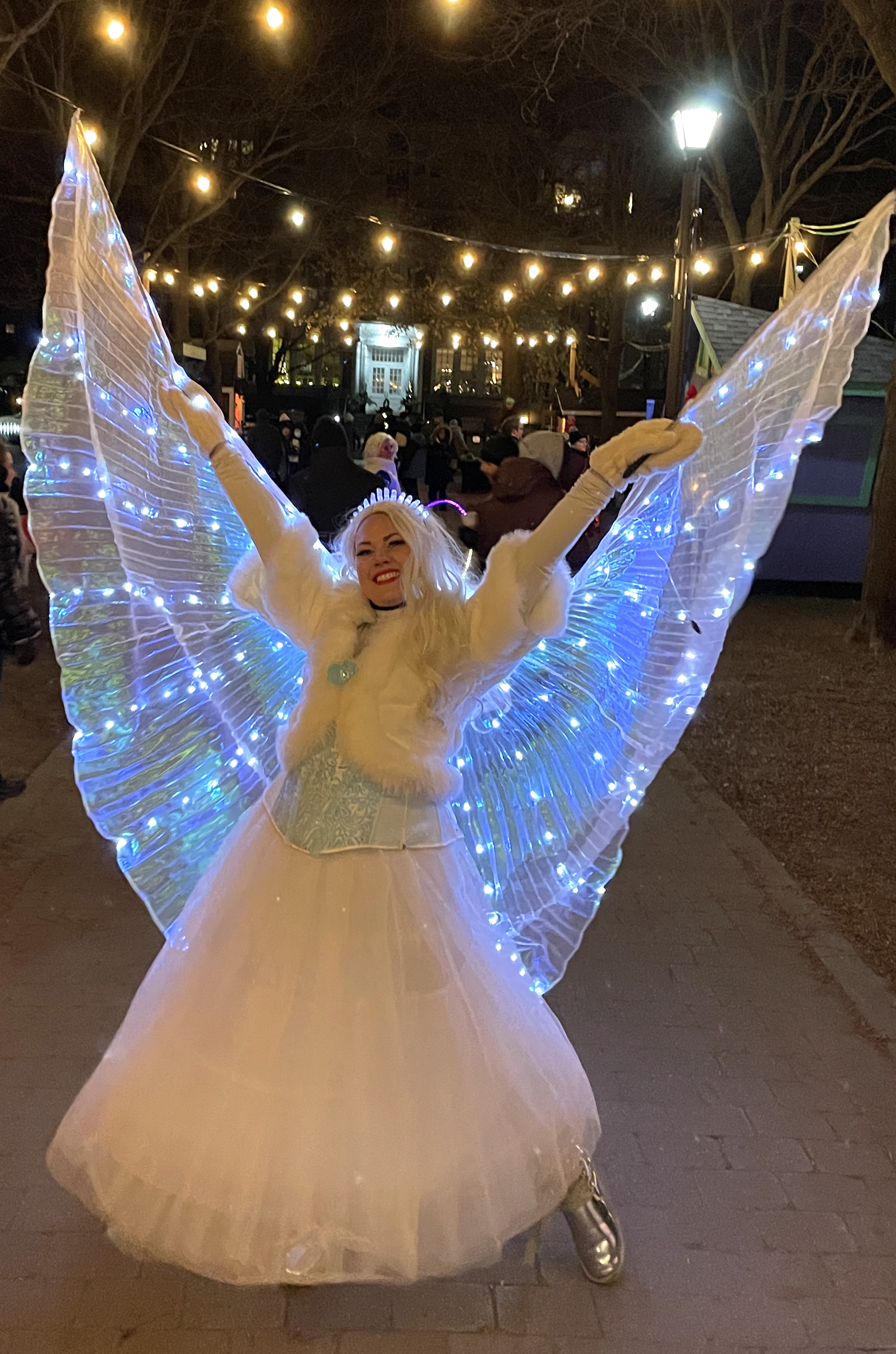 Lady with angel festive light-up costume