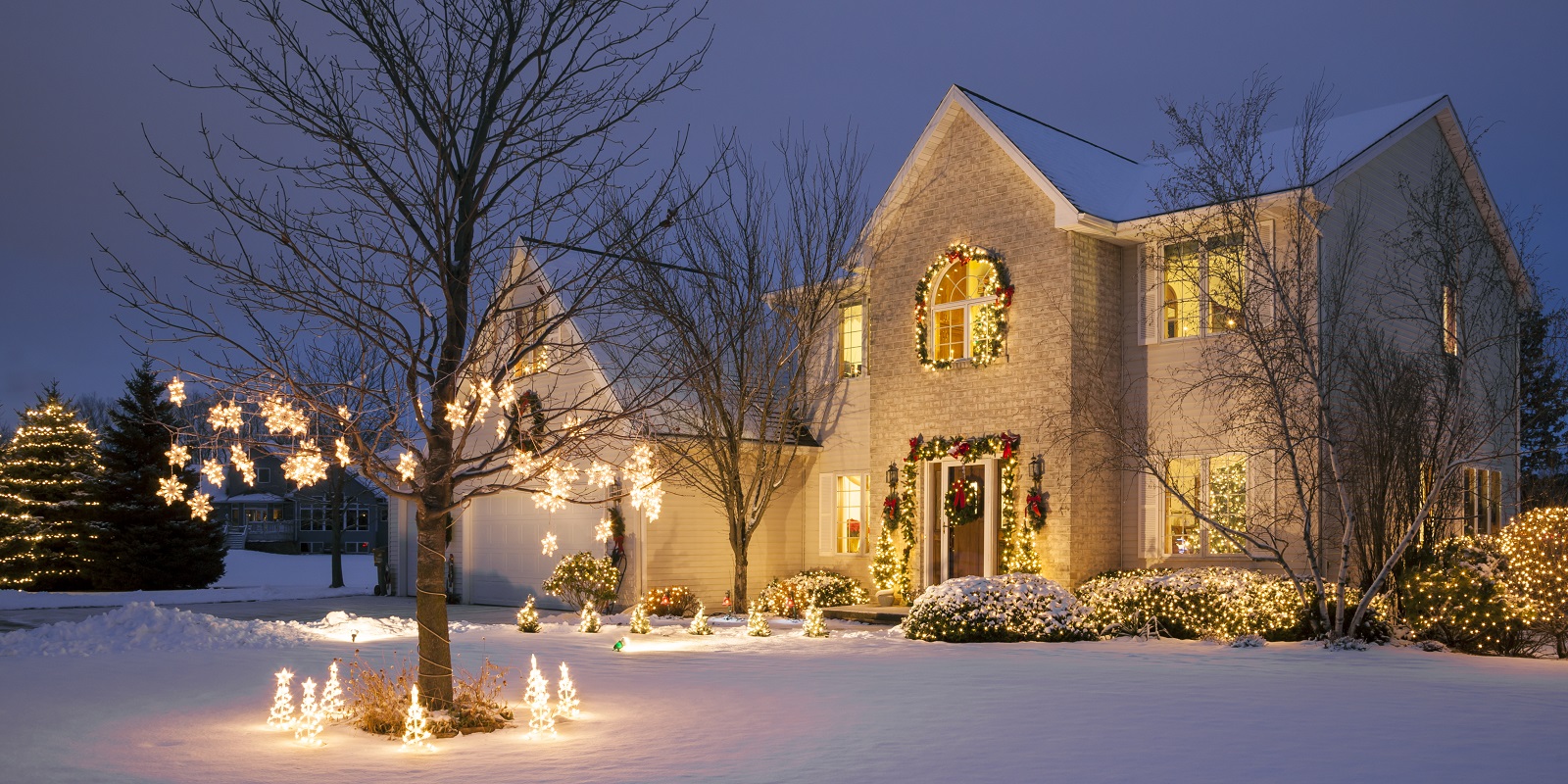 Home decorated with Christmas holiday festive season