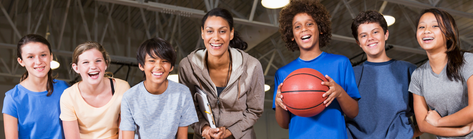 Group of youth with basketball