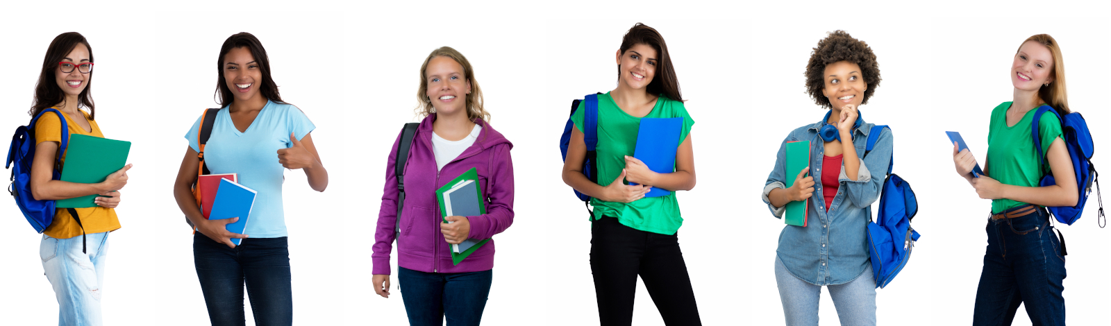 Group of 6 female high school students