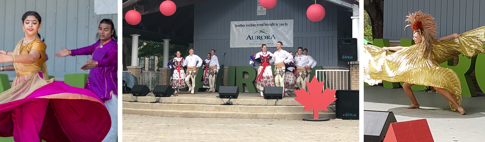 Multicultural dancers on stage