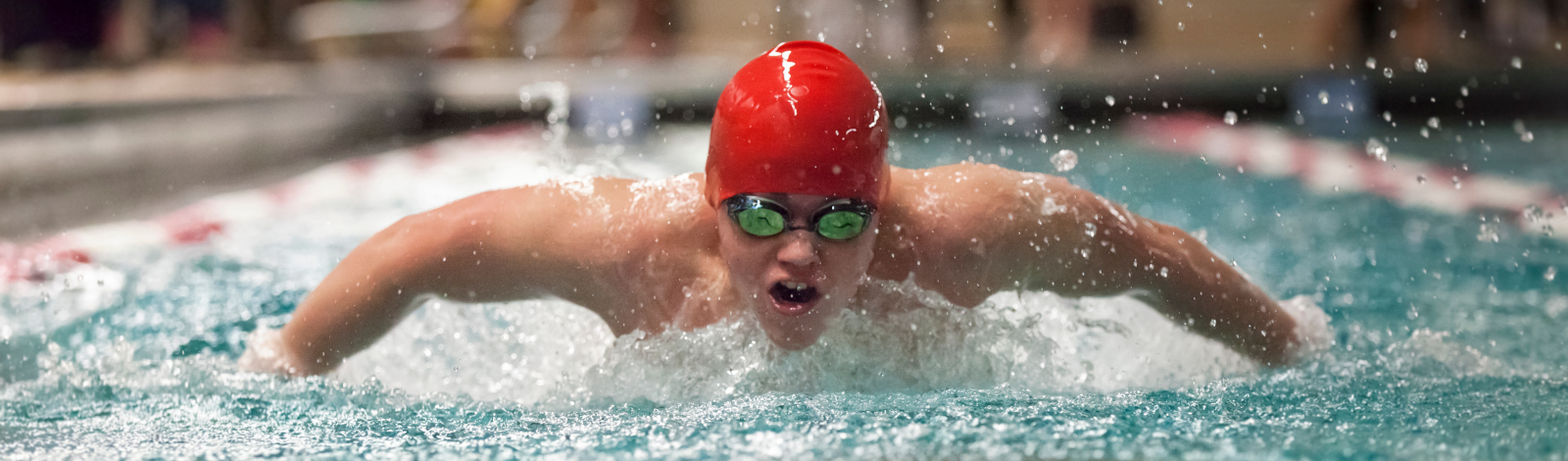 Swimmer doing butterfly stroke