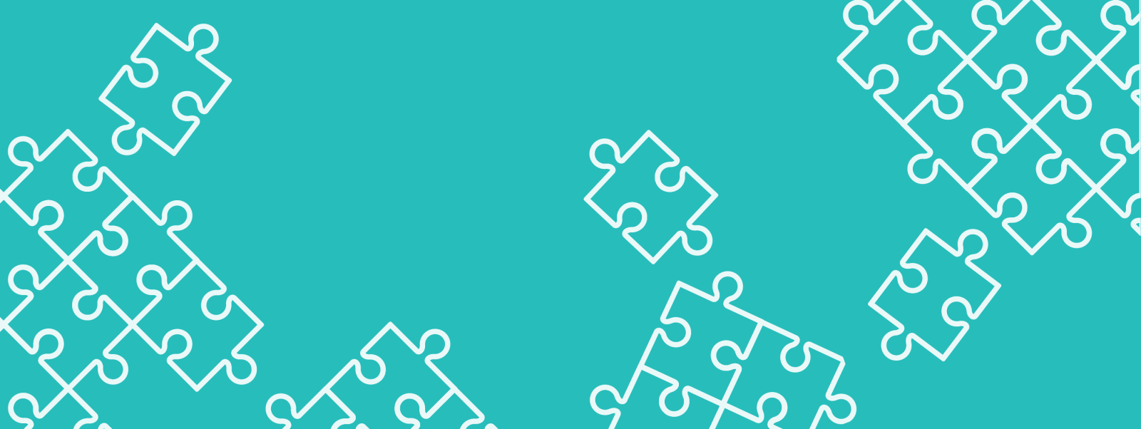 Light blue background with puzzle pieces