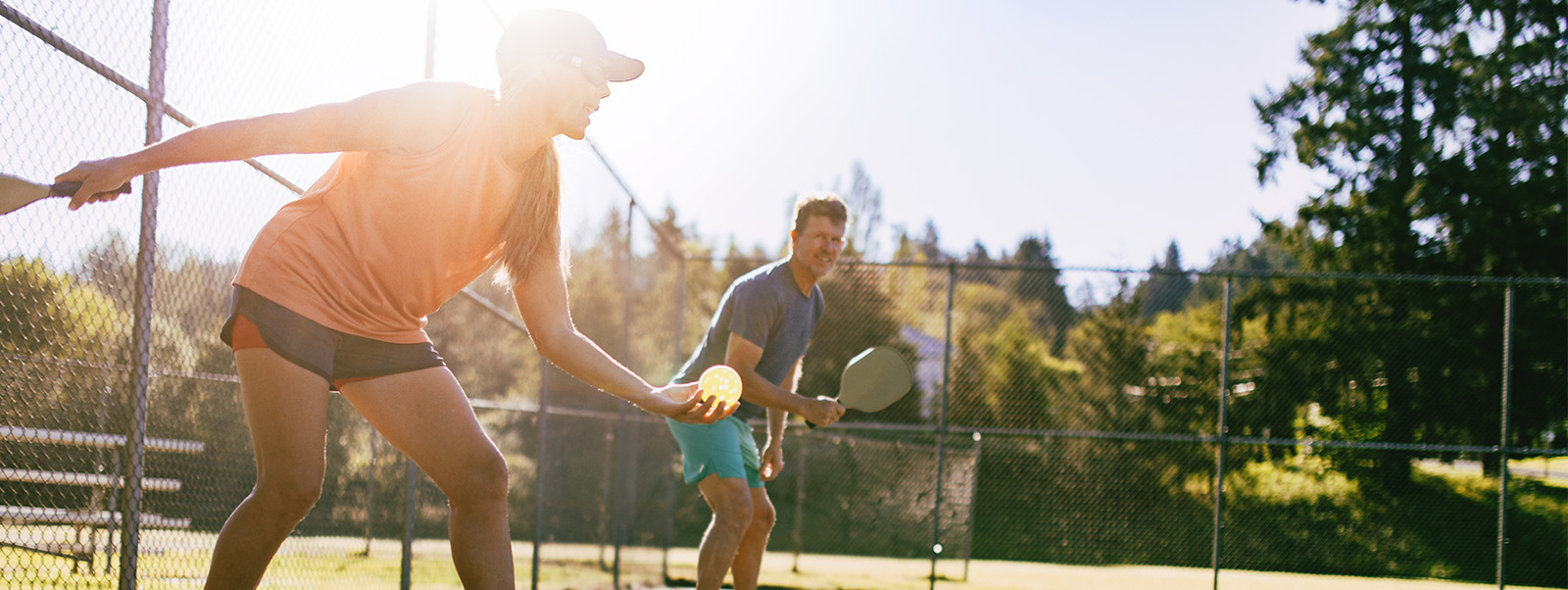 People playing pickleball