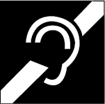 Design criteria for pictograms. Shows a symbol indicating that a phone is designed for persons with hearing loss or who are hard of hearing.
