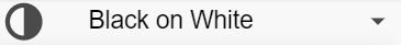 drop down menu with a half shaded circle and current contrast mode