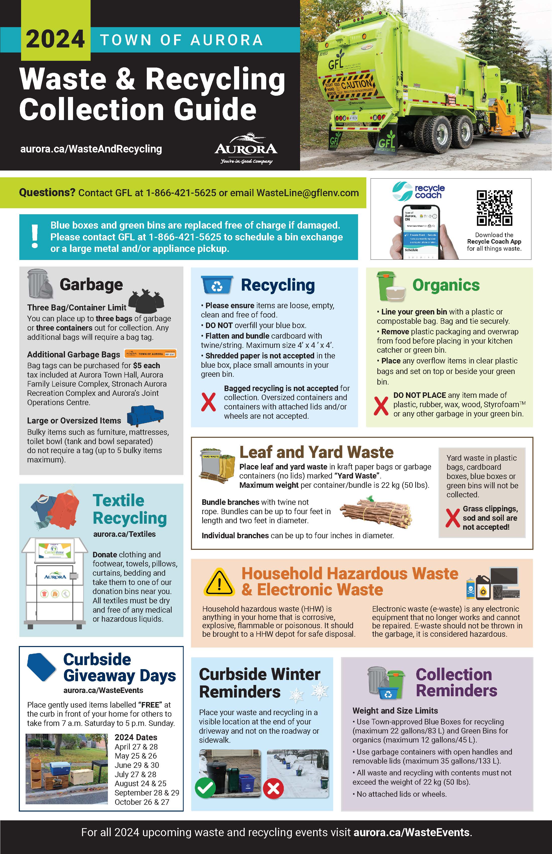 Image of front page waste calendar