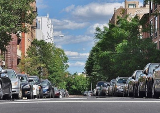 Road with Cars lined up