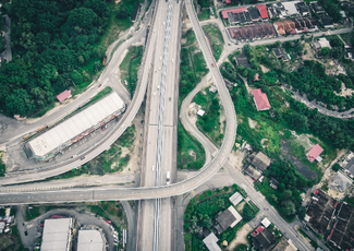 Roads going in different directions