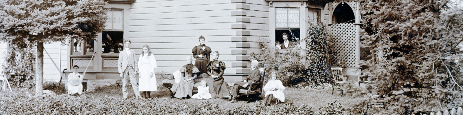 Black and white historic photo from the archives of the Aurora Museum & Archives
