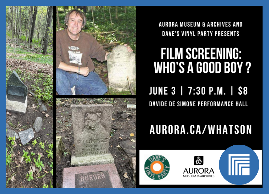 Graphic with photos of Aurora's Pet Cemetery and details about the event