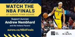Watch the NBA Finals promo poster with a Pacers player holding a basketball