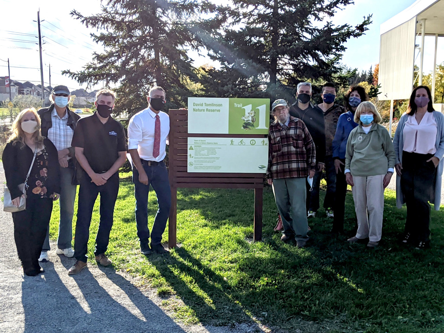 Mayoyr and Council standing together at Trail 1 of the Park