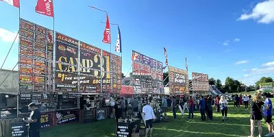 Ribfest vendors and participants at event in the park