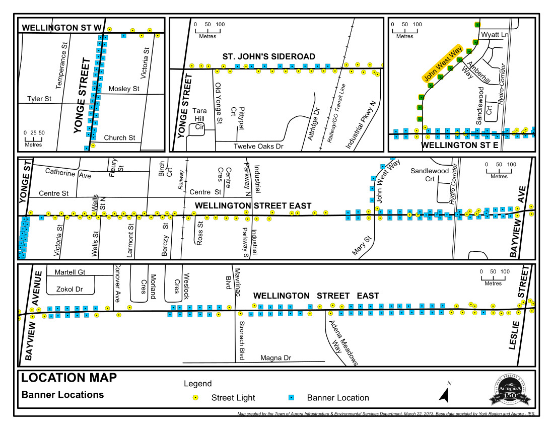 Map of Street Pole Banner Locations Map of Street Pole Banner Locations