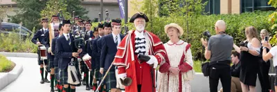 Town Crier and band at event opening ceremony