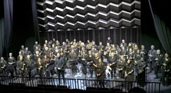Large musical band on stage