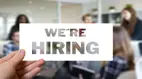 "Image with text saying We're hiring"