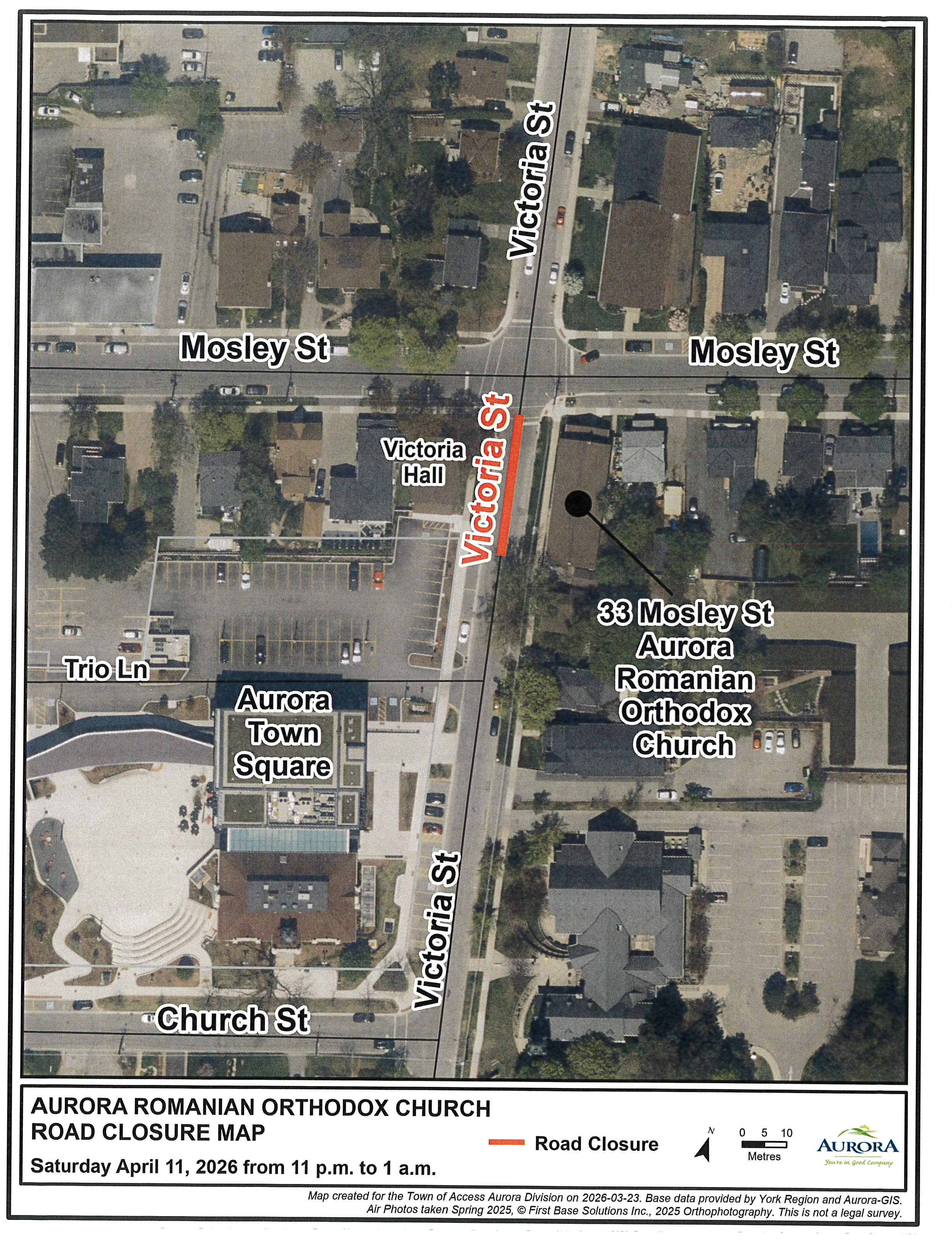 Graphic of map with a red line over Victoria Street, close to and south of Mosley St.