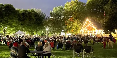 Outdoor summer concert in the evening